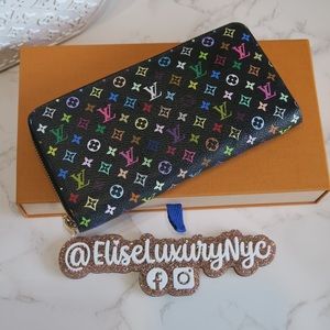 ❌SOLD❌Louis Vuitton Black Multicolor Zippy Wallet